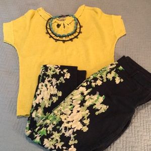 Anthropologie Bright spring knit blouse